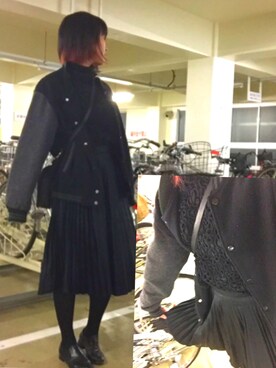 「moussy」｜「アイテム（スタジャン）」を使った、ちぇさん（レディース・165cm）の冬コーディネート
