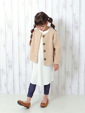 「アイテム（ワンピース/ドレス）」を使った、LACEEQさん（キッズ・120cm）の秋コーディネート