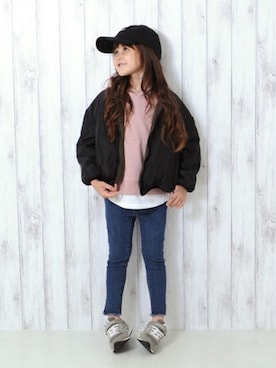 「アイテム（ブルゾン）」を使った、LACEEQさん（キッズ・120cm）の秋コーディネート