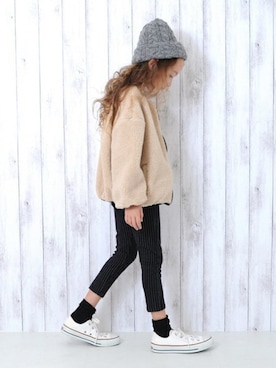 「シンプルおしゃれが好き」｜LACEEQさん（キッズ・125cm）の秋コーディネート