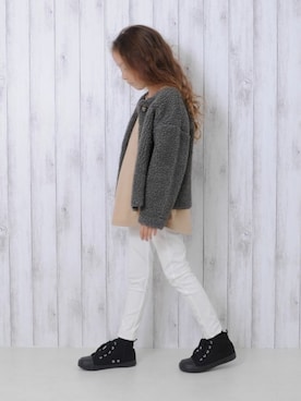 「アイテム（カーディガン/ボレロ）」を使った、LACEEQさん（キッズ・125cm）の秋コーディネート