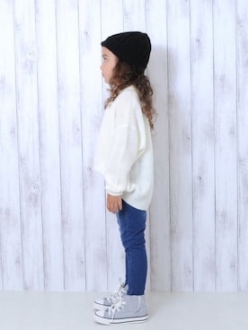 「アイテム（ニット/セーター）」を使った、LACEEQさん（キッズ・110cm）の秋コーディネート