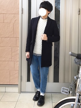 「JOURNAL STANDARD relume（ジャーナルスタンダード　レリューム）のアイテム（チェスターコート）」を使った、ponさん（メンズ・168cm）の冬コーディネート