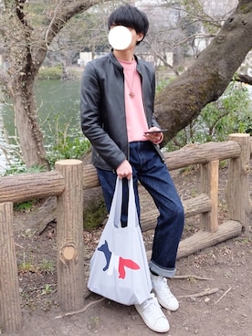 「WEGO（ウィゴー）のアイテム（スウェット）」を使った、ponさん（メンズ・168cm）の春コーディネート