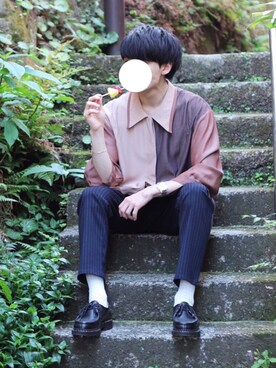 「Paul Smith（ポールスミス）のアイテム（アナログ腕時計）」を使った、ponさん（メンズ・168cm）の夏コーディネート