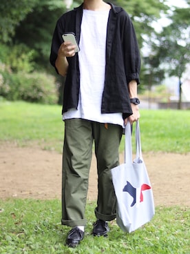「orSlow（オアスロウ）のアイテム（パンツ）」を使った、ponさん（メンズ・168cm）の夏コーディネート