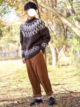 「靴下屋（クツシタヤ）のアイテム」を使った、ponさん（メンズ・168cm）の秋コーディネート