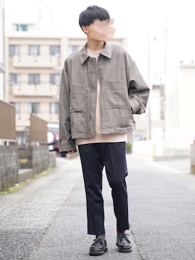 「marka（マーカ）のアイテム（スラックス）」を使った、ponさん（メンズ・168cm）の秋コーディネート