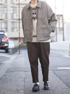 「stein（シュタイン）のアイテム（ブルゾン）」を使った、ponさん（メンズ・168cm）の冬コーディネート