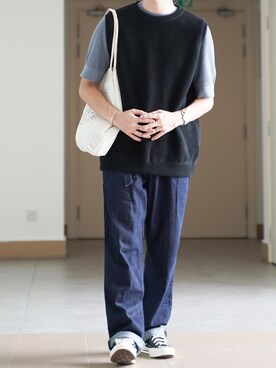 「COS（コス）のアイテム（トップス）」を使った、ponさん（メンズ・168cm）の夏コーディネート
