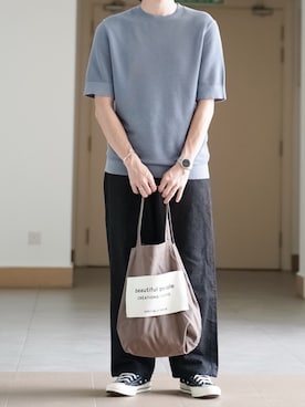 「COS（コス）のアイテム（トップス）」を使った、ponさん（メンズ・168cm）の夏コーディネート