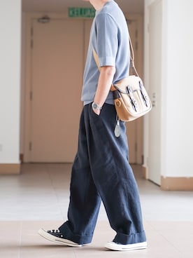 「COS（コス）のアイテム（トップス）」を使った、ponさん（メンズ・168cm）の夏コーディネート
