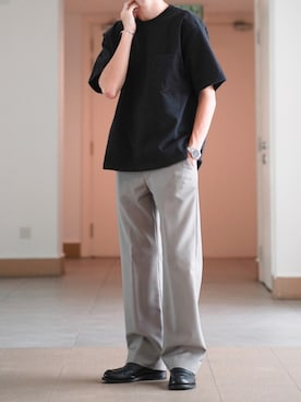 「marka（マーカ）のアイテム（スラックス）」を使った、ponさん（メンズ・168cm）の夏コーディネート