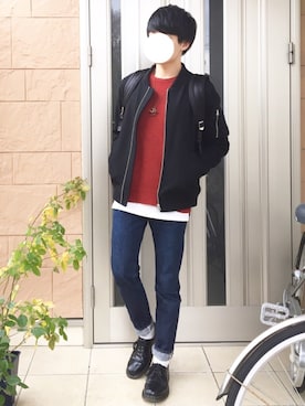「Dr. Martens（ドクターマーチン）のアイテム（その他シューズ）」を使った、ponさん（メンズ・168cm）の冬コーディネート