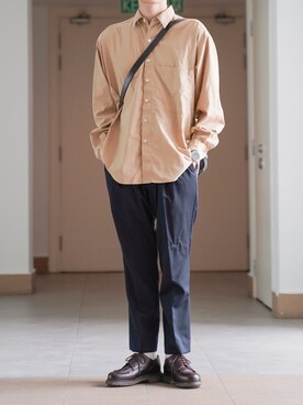 「marka（マーカ）のアイテム（スラックス）」を使った、ponさん（メンズ・168cm）の秋コーディネート