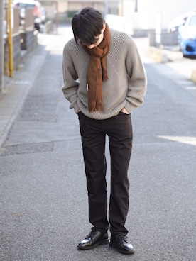「BATONER（バトナー）のアイテム」を使った、ponさん（メンズ・168cm）の冬コーディネート