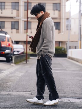 「BATONER（バトナー）のアイテム」を使った、ponさん（メンズ・168cm）の冬コーディネート