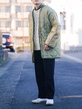 「BATONER（バトナー）のアイテム」を使った、ponさん（メンズ・168cm）の冬コーディネート