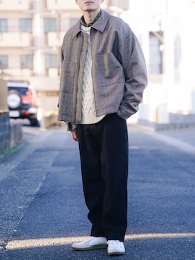 「stein（シュタイン）のアイテム（ブルゾン）」を使った、ponさん（メンズ・168cm）の春コーディネート
