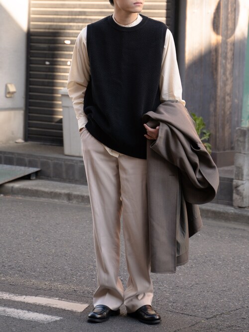 crepuscule（クレプスキュール）の「ニット ベスト moss stitch vest