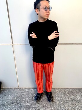 「soe（ソーイ）のアイテム（スウェット）」を使った、にのみやいっぺいです👕さん（メンズ・168cm）の秋コーディネート