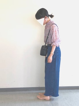 「リメイクデニム」｜「アイテム（ショルダーバッグ）」を使った、Hiroさん（レディース・150cm）の夏コーディネート