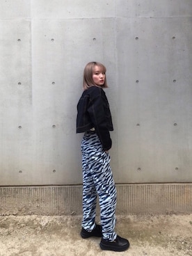 「PUMA」｜「アイテム（デニムジャケット）」を使った、nodokaさん（レディース・161cm）の冬コーディネート