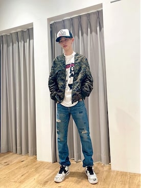 「でにむ」｜「アイテム（ミリタリージャケット）」を使った、Ryotaroooさん（メンズ・175cm）の秋コーディネート