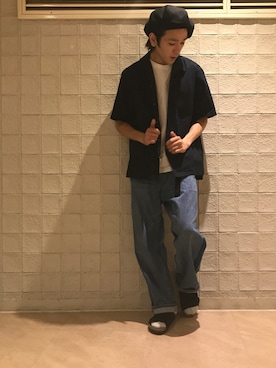 「JUNRED（ジュンレッド）のアイテム（デニムパンツ）」を使った、makoさん（メンズ・172cm）の夏コーディネート