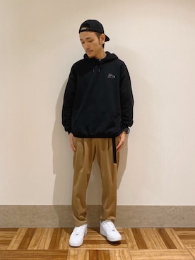 「JUNRED（ジュンレッド）のアイテム（パーカー）」を使った、makoさん（メンズ・172cm）の冬コーディネート