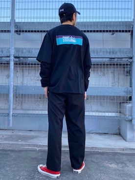 「FIRST DOWN（ファーストダウン）のアイテム（トップス）」を使った、makoさん（メンズ・172cm）の春コーディネート