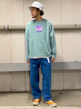 「JUNRED（ジュンレッド）のアイテム（デニムパンツ）」を使った、makoさん（メンズ・172cm）の春コーディネート