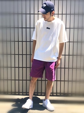 「FIRST DOWN（ファーストダウン）のアイテム（トップス）」を使った、makoさん（メンズ・172cm）の春コーディネート