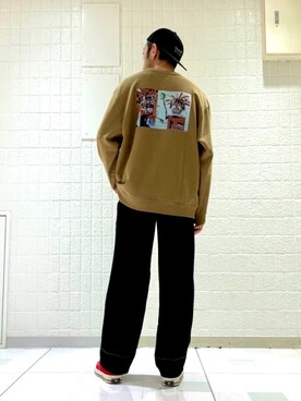 「FRUIT OF THE LOOM（フルーツオブザルーム）のアイテム（スウェット）」を使った、makoさん（メンズ・172cm）の秋コーディネート