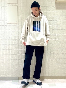 「JUNRED（ジュンレッド）のアイテム（ニットキャップ/ビーニー）」を使った、makoさん（メンズ・172cm）の秋コーディネート