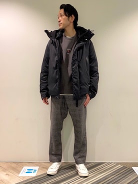 「JUNRED（ジュンレッド）のアイテム（ダウンジャケット/コート）」を使った、makoさん（メンズ・172cm）の冬コーディネート