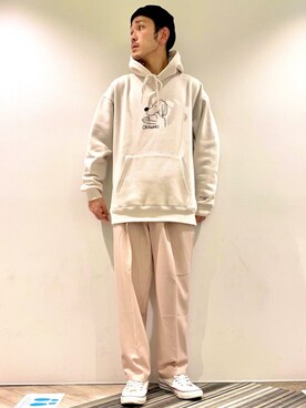 「JUNRED（ジュンレッド）のアイテム（パーカー）」を使った、makoさん（メンズ・172cm）の冬コーディネート