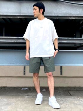 「Gramicci（グラミチ）のアイテム（トップス）」を使った、makoさん（メンズ・172cm）の夏コーディネート