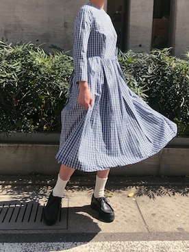 「YAECA（ヤエカ）のアイテム（ワンピース/ドレス）」を使った、おはるさん（レディース・165cm）の春コーディネート