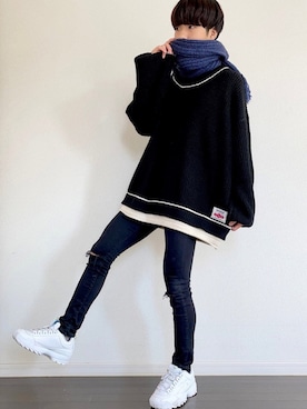 「BASQUE magenta（バスクマゼンタ）のアイテム（ニット/セーター）」を使った、yuki/ユーキさん（メンズ・172cm）の秋コーディネート