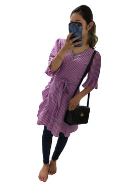 Gap フリル ラップワンピース リネンコットン を使った人気ファッションコーディネート Wear