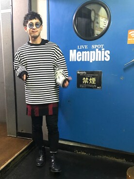 「SHAREEF（シャリーフ）のアイテム（スカート）」を使った、buttiさん（メンズ・168cm）の夏コーディネート
