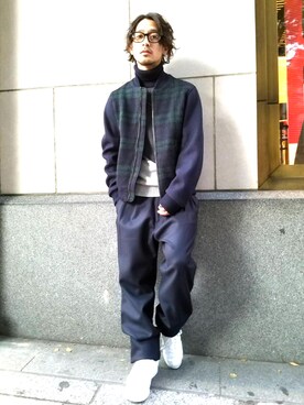 「TOMMY HILFIGER（トミーヒルフィガー）のアイテム（スタジャン）」を使った、buttiさん（メンズ・168cm）の秋コーディネート