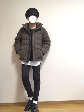 「RAGEBLUE（レイジブルー）の＜トレンドのロング丈＞ワッフルロングカットソー/733404（Tシャツ/カットソー）」を使った、Syoさん（メンズ・172cm）の冬コーディネート