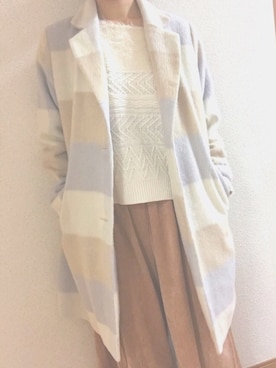 「NICE CLAUP（ナイスクラップ）のアイテム（チェスターコート）」を使った、yさん（レディース・154cm）の冬コーディネート