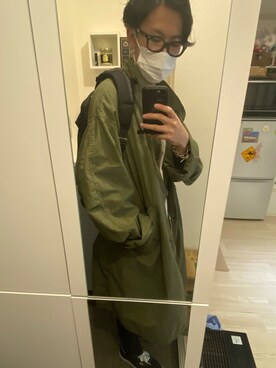 「FREAK'S STORE（フリークスストア）の【コート＆ライナーセット商品】M-65 モッズコート POLARTECライナーセット  / キルティング / ミリタリージャケット / ポーラテック（モッズコート、グリーン系）」を使った、Shinya さん（メンズ・173cm）の冬コーディネート