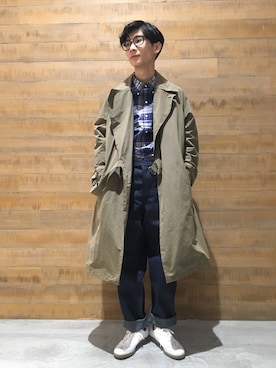 「GYMPHLEX（ジムフレックス）のアイテム（シャツ/ブラウス）」を使った、BSHOPみなとみらいスタッフさん（メンズ・160cm）の春コーディネート