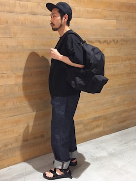 「orslow」｜「アイテム（ノーカラージャケット）」を使った、BSHOPみなとみらいスタッフさん（メンズ・174cm）の春コーディネート