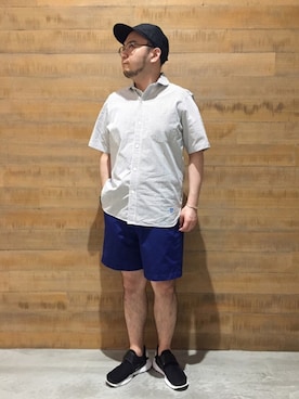 「ORCIVAL（オーシバル）のアイテム（キャップ）」を使った、BSHOPみなとみらいスタッフさん（メンズ・160cm）の春コーディネート