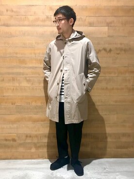 「Scye（サイ）のアイテム（パンツ）」を使った、BSHOPみなとみらいスタッフさん（メンズ・173cm）の冬コーディネート